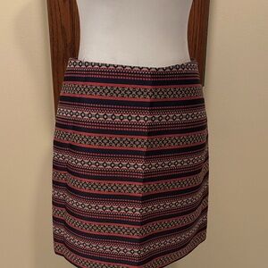 LOFT Red and Blue Geometric Skirt - size 4P